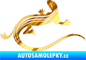 Samolepka Ještěrka 011 pravá chrom fólie zlatá zrcadlová