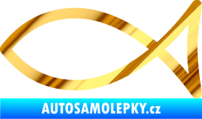 Samolepka Jesus rybička 006 křesťanský symbol chrom fólie zlatá zrcadlová
