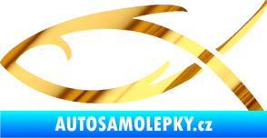 Samolepka Jesus rybička 008 chrom fólie zlatá zrcadlová