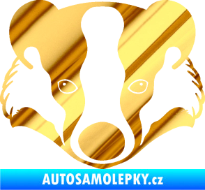 Samolepka Jezevec 001  chrom fólie zlatá zrcadlová