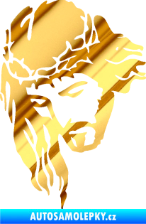 Samolepka Ježíš 003 levá chrom fólie zlatá zrcadlová
