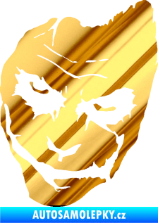 Samolepka Joker 002 levá tvář chrom fólie zlatá zrcadlová
