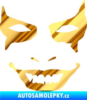 Samolepka Joker 004 tvář pravá chrom fólie zlatá zrcadlová