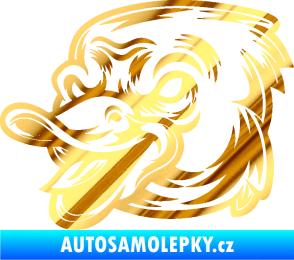 Samolepka Káčátko 001 levá chrom fólie zlatá zrcadlová