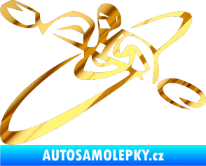 Samolepka Kajakář 001 levá chrom fólie zlatá zrcadlová