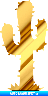Samolepka Kaktus 001 levá chrom fólie zlatá zrcadlová