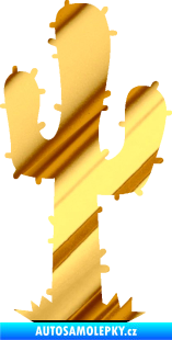 Samolepka Kaktus 001 pravá chrom fólie zlatá zrcadlová