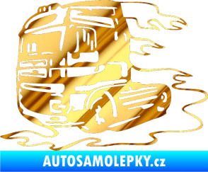 Samolepka Kamion 003 levá nákladní auto chrom fólie zlatá zrcadlová