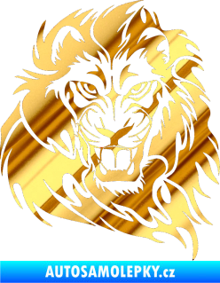 Samolepka Kapota 034 lev pravá chrom fólie zlatá zrcadlová
