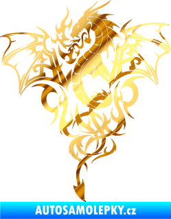 Samolepka Kapota 038 drak chrom fólie zlatá zrcadlová