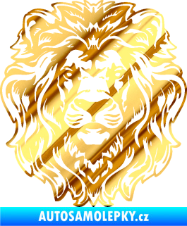 Samolepka Kapota 040 lví hlava chrom fólie zlatá zrcadlová