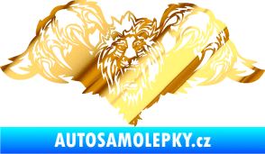Samolepka Kapota 041 lev chrom fólie zlatá zrcadlová