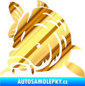 Samolepka Kapr 002 levá chrom fólie zlatá zrcadlová