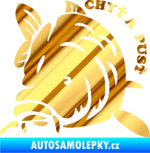 Samolepka Kapr 004 chyť a pusť levá chrom fólie zlatá zrcadlová