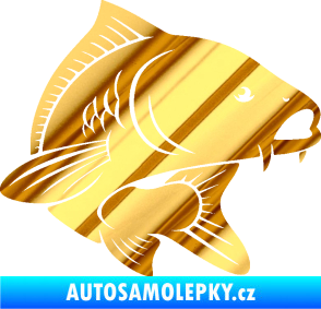 Samolepka Kapr 008 pravá chrom fólie zlatá zrcadlová