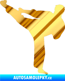 Samolepka Karate 008 levá chrom fólie zlatá zrcadlová