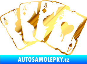 Samolepka Karty 004 chrom fólie zlatá zrcadlová
