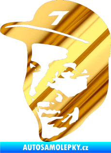 Samolepka Silueta Kimi Raikkonen levá chrom fólie zlatá zrcadlová