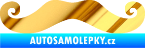 Samolepka Knír 001 movember, moustache styl chrom fólie zlatá zrcadlová