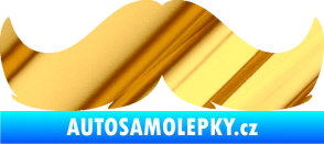 Samolepka Knír 002 movember chrom fólie zlatá zrcadlová
