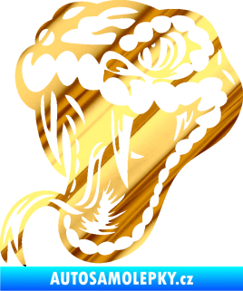 Samolepka Kobra 006 levá hlava chrom fólie zlatá zrcadlová