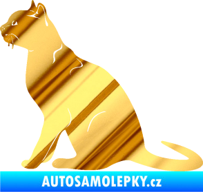 Samolepka Kočka 021 levá chrom fólie zlatá zrcadlová