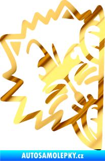 Samolepka Kočka 026 levá kuk chrom fólie zlatá zrcadlová