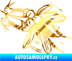 Samolepka Komár 002 levá chrom fólie zlatá zrcadlová