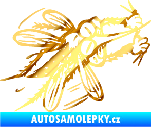Samolepka Komár 002 pravá chrom fólie zlatá zrcadlová