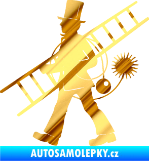 Samolepka Kominík 001 levá chrom fólie zlatá zrcadlová