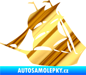 Samolepka Koráb 001 levá chrom fólie zlatá zrcadlová