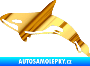 Samolepka Kosatka 001 levá chrom fólie zlatá zrcadlová