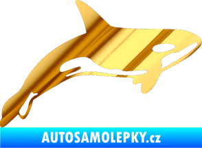 Samolepka Kosatka 001 pravá chrom fólie zlatá zrcadlová