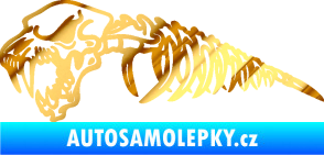 Samolepka Kostra lebky s páteří levá chrom fólie zlatá zrcadlová