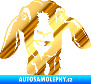 Samolepka Koza 003 pravá chrom fólie zlatá zrcadlová