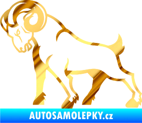 Samolepka Kozel 002 levá chrom fólie zlatá zrcadlová