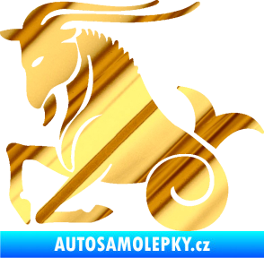 Samolepka Kozoroh 004 levá chrom fólie zlatá zrcadlová