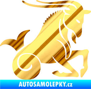 Samolepka Kozoroh 004 pravá chrom fólie zlatá zrcadlová