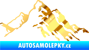 Samolepka Krajina hory 006 pravá chrom fólie zlatá zrcadlová