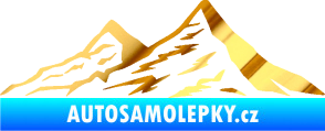 Samolepka Krajina hory 009 levá chrom fólie zlatá zrcadlová