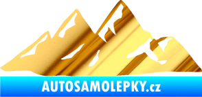 Samolepka Krajina hory 014 pravá chrom fólie zlatá zrcadlová