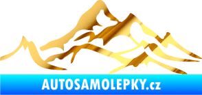 Samolepka Krajina hory 017 levá chrom fólie zlatá zrcadlová