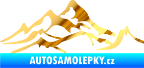 Samolepka Krajina hory 017 pravá chrom fólie zlatá zrcadlová