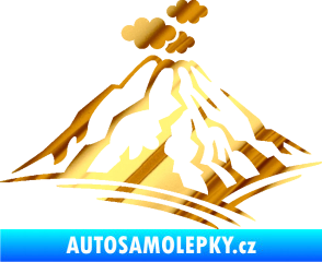 Samolepka Krajina hory 018 levá chrom fólie zlatá zrcadlová