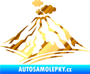 Samolepka Krajina hory 018 pravá chrom fólie zlatá zrcadlová