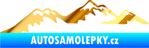 Samolepka Krajina hory 020 levá chrom fólie zlatá zrcadlová