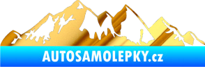 Samolepka Krajina hory 021 levá chrom fólie zlatá zrcadlová