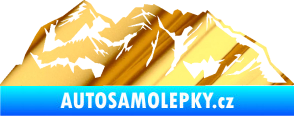 Samolepka Krajina hory 024 pravá chrom fólie zlatá zrcadlová