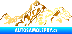 Samolepka Krajina hory 025 levá chrom fólie zlatá zrcadlová