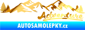 Samolepka Krajina hory 028 pravá chrom fólie zlatá zrcadlová